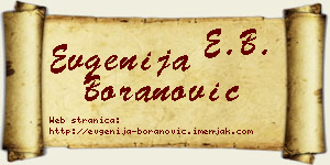 Evgenija Boranović vizit kartica